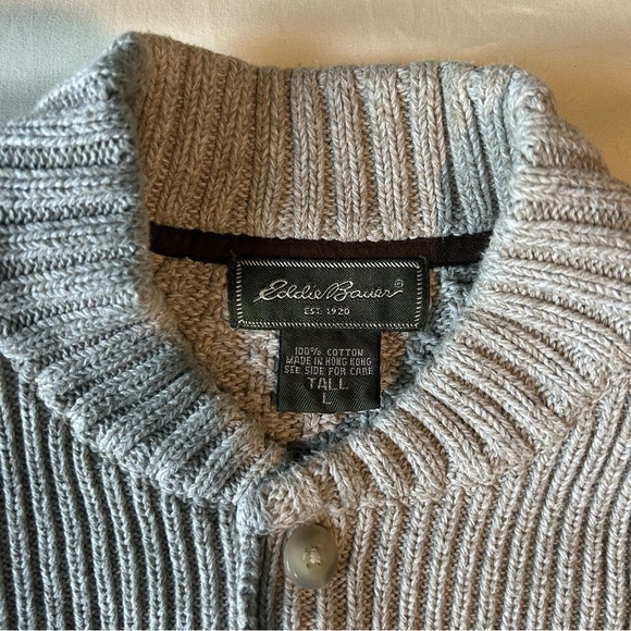 Eddie Bauer Ribbed Knit Henley Sweater | Size L - Tall - Picture 7 of 12